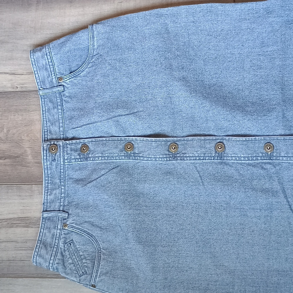 Christopher & Banks Button-Front Denim Skirt Size 12 - Picture 2 of 7